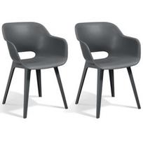 Lauko kėdė VLX Akola 2 Pcs, pilka, 57 cm x 56 cm x 80 cm