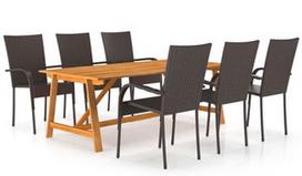 Pirkti Lauko baldų komplektas VLX Garden Dining Set 3068806, pilkas/rudas, 6 vietų - Photo 1