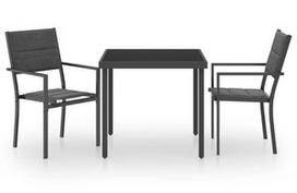 Lauko baldų komplektas VLX Outdoor Dining Set 3073531, juodas/antracito, 2 vietų