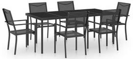 Lauko baldų komplektas VLX 7 Piece Set 3073518, juodas/antracito, 6 vietų