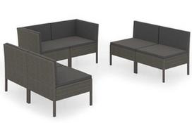 Lauko baldų komplektas VLX Garden Lounge Set 3094354, pilkas, 6 vietų