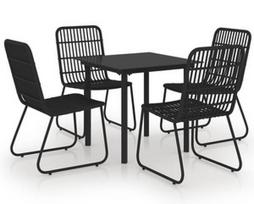 Lauko baldų komplektas VLX Outdoor Dining Set 3060250, juodas, 4 vietų