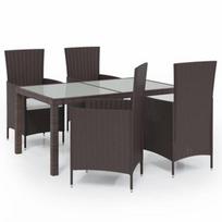 Lauko baldų komplektas VLX Poly Rattan 3094819, rudas, 4 vietų