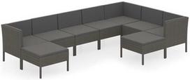 Lauko baldų komplektas VLX 9 Piece 3094434, pilkas, 9 vietų