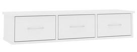 Sieninė lentyna VLX Drawer Shelf, balta, 26 cm x 88 cm x 18.5 cm