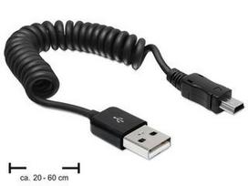 DELOCK Cable USB 2.0-A male > USB mini male coiled cable