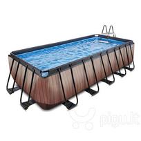 Karkasinis baseinas su smėlio filtru Exit Premium Wood, 540x250 cm, rudas