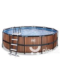 Karkasinis baseinas su smėlio filtru Exit Premium Wood ø450x122cm, rudas