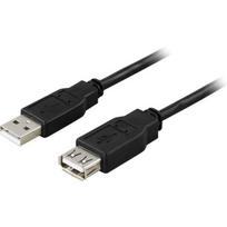Kabelis DELTACO USB 2.0 ilgintuvas, 0.5m, juodas / USB2-11S