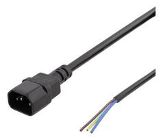 DELTACO C14 to open end, 2m, IEC C14, 10A, blackGrounded C14 device cable to open end for various in
