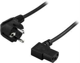 angled c13 - DELTACO grounded appliance cable for connection between unit and wall socket, angled CEE 7/7 to angl - 1 nuotrauka
