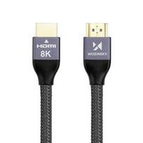 hdmi 2.1 144 hz kabelis - WHDMI-20 Hdmi 2.1 Braided Cable, sidabro, 2 m - 1 nuotrauka
