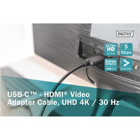 usb c hdmi adapteris - Adapteris Digitus DA-70821 9454434, juoda, 1.8 m - 4 nuotrauka