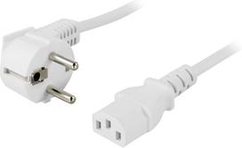 DELTACO kampinis CEE 7/7 į IEC 60320 C13, max 250V / 10A, 0.2m, baltas / DEL-109V-