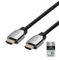Ultra High Speed HDMI kabelis DELTACO 8K 60Hz / 4K 120Hz, 2m, juodas / 00100034