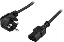 cee laidas - DELTACO grounded device cable for connection between unit and wall socket, angled CEE 7/7 to straigh - 1 nuotrauka