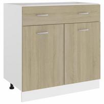 Apatinė virtuvinė spintelė VLX Chipboard 801239, ruda/balta, 800 mm x 460 mm x 815 mm