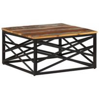 Kavos staliukas VLX Solid Reclaimed Wood 330075, rudas/juodas, 680 mm x 680 mm x 350 mm