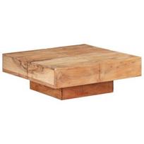 Kavos staliukas VLX Solid Acacia Wood 323593, rudas, 800 mm x 800 mm x 280 mm