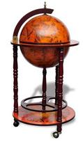 buteliuko - Mini baras VLX Globe Bar Wine Stand, rudas, 470 mm x 470 mm x 1020 mm - 2 nuotrauka