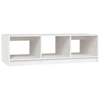 Kavos staliukas VLX Solid Pinewood 809913, baltas, 1100 mm x 500 mm x 340 mm