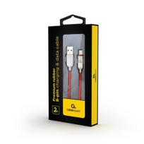 apple laidu - Gembird USB To Lightning Premium Rubber Red 2m - 2 nuotrauka