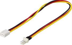 Pirkti DELTACO Extension Cable for 3-pin fans, 0.3m Extends Contact (other end)    3 PIN internal effect - - Photo 1