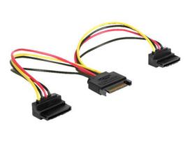 DELOCK Kabel Power SATA 15 Pin > 2 x SATA HDD mit Metallclip– gewinkelt