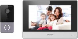 telefonspyne - Vaizdo telefonspynė Hikvision DS-KIS603-P(B), juoda/pilka - 1 nuotrauka