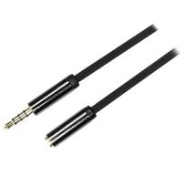 DELTACO garso, ilgintuvas 3.5mm 4pin, 1.0m, juodas lankstus / AUD-151
