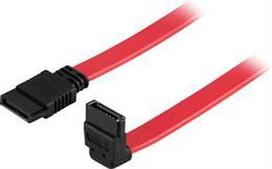DELTACO SATA / SAS cable, angled (down) straight, 0.3m Standard Serial ATA / SAS cable for HDD with