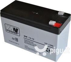 akumuliatorius 12v - MWpower akumuliatorius MWS 12V 7.2Ah F1(187) AGM - 1 nuotrauka
