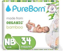 PureBorn NB, 0 dydis, 1 - 4.5 kg, 34 vnt.