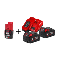 18v akumuliatorius 2 ah - Akumuliatorių ir įkroviklio rinkinys Milwaukee M18 NRG-502, 18 V, 2 x 5 Ah, 1 x 2 Ah (12 V) - 2 nuotrauka