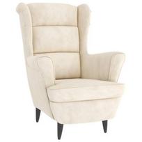Fotelis VLX Velvet 324068, kreminės spalvos, 90 cm x 81 cm x 96.5 cm