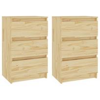 Naktinis staliukas VLX Solid Pinewood 2pcs 808084, šviesiai ruda, 40 x 29.5 x 64 cm