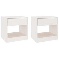 Pirkti Naktinis staliukas VLX Solid Pinewood 808066, baltas, 40 x 31 x 40 cm - Photo 1