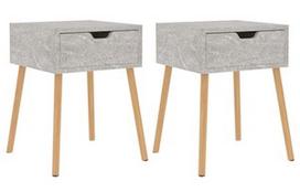 Naktinis staliukas VLX Bedside Cabinets, pilkas, 40 x 40 x 56 cm