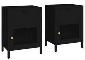 Naktinis staliukas VLX Nightstands, juodas, 30 x 40 x 54.5 cm