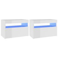 Naktinis staliukas VLX LED 3082787 2 pcs, baltas, 60x35x40 cm