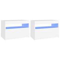 tv staliukas su apsvietimu - Naktinis staliukas VLX LED 3082775 2 pcs, baltas, 60x35x40 cm - 1 nuotrauka