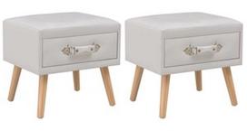 Naktinis staliukas VLX Bedside Cabinets, baltas, 35x40x40 cm