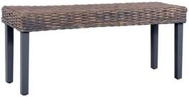 Suoliukas VLX Natural Kubu Rattan 285789, rudas/pilkas, 35 cm x 110 cm x 45 cm