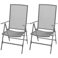 Lauko kėdė VLX Steel 42716, pilka, 61 cm x 57 cm x 84 - 104 cm