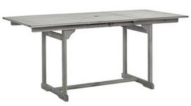 Lauko stalas VLX Solid Acacia 316575, pilkas, 120 - 170 x 80 x 75 cm
