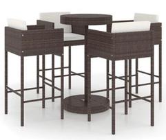Pirkti Lauko baldų komplektas VLX Garden Bar Set 3094774, kreminės spalvos/rudas, 4 vietų - Photo 1