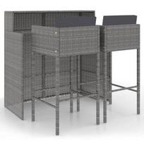 Lauko baldų komplektas VLX Garden Bar Set 3094808, pilkas, 2 vietų
