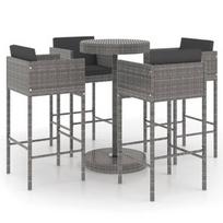 Lauko baldų komplektas VLX Garden Bar Set 3094776, pilkas, 4 vietų