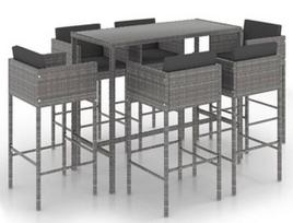 Lauko baldų komplektas VLX Garden Bar Set 3094797, pilkas, 6 vietų