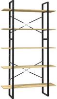 Lentyna VLX 5-Tier Book Cabinet 3082003, juoda/pušies, 30 cm x 100 cm x 175 cm